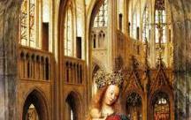 Virgen en una iglesia, Jan van Eyck , detalle