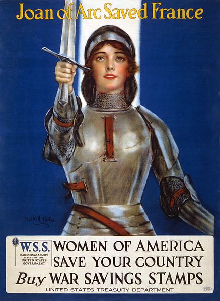 1918 Litografía, Biblioteca del Congreso, EE. UU. Juana de Arco salvó a Francia.