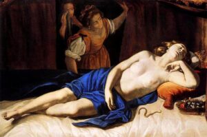 quien era cleopatra La muerte de Cleopatra, Artemisia Gentileschi, 1620