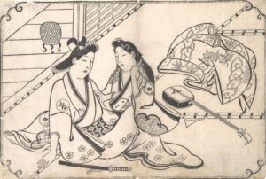 uiyo e Hishikawa Moronobu , Two Lovers, ca. 1675–80.