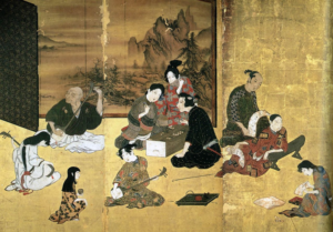 ukiyo e La pantalla Hikone, autor desconocido, 1624