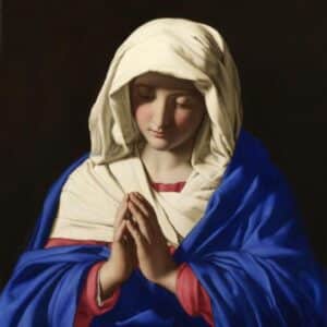 madonna con vestido azul ultramarino