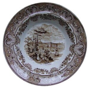 Plato de gres fabricado en Staffordshire en la década de 1850