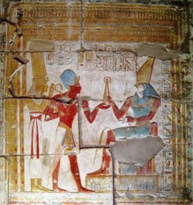 Seti I ante Horus, Templo de Seti I, Abidos, Egipto