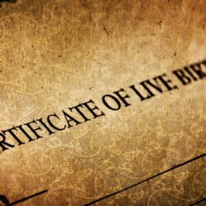 detalle de un certificado de nacimiento