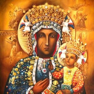 icon de madona com Jesu